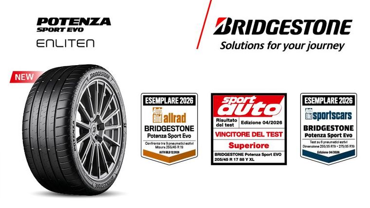 Bridgestone Potenza Sport EVO: vince i test pneumatici estivi 2026